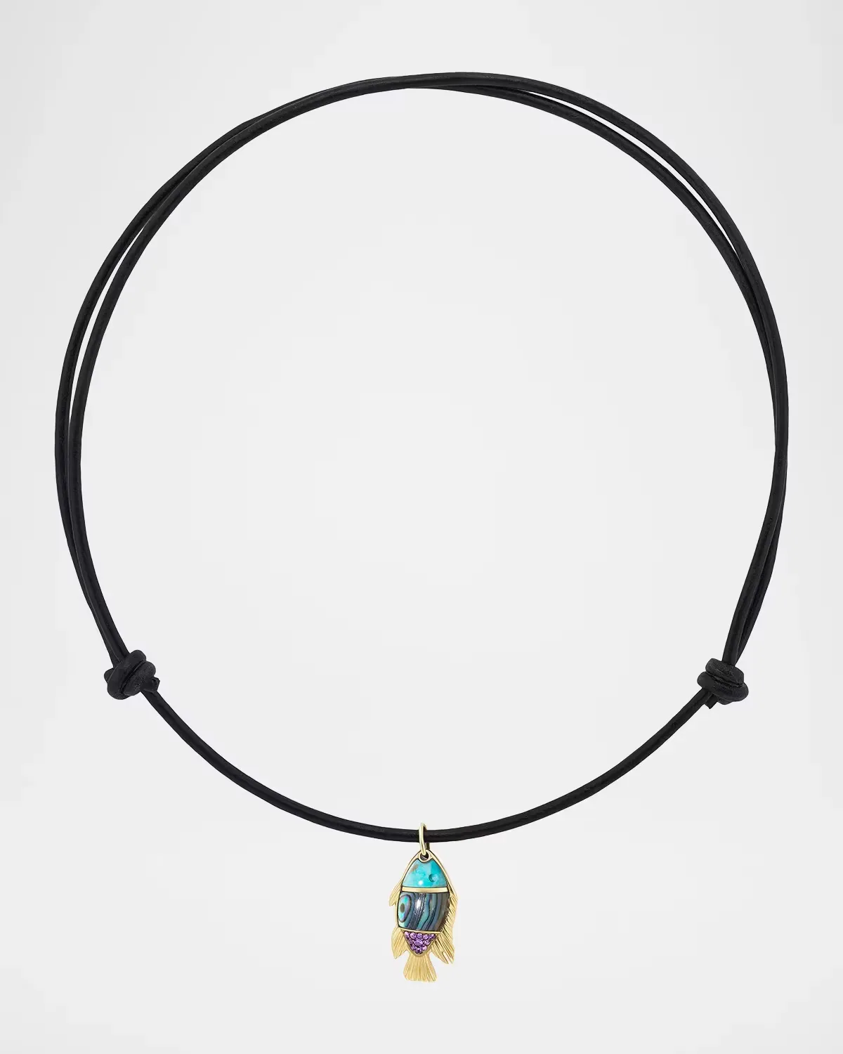 18K Yellow, Sapphire & Turquoise Adjustable Necklace by Emily P. Wheeler