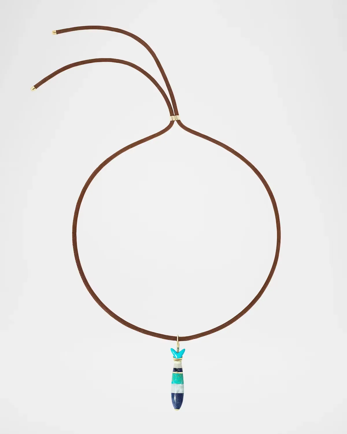 18K Yellow Gold, Opal & Turquoise Adjustable Necklace by Emily P. Wheeler