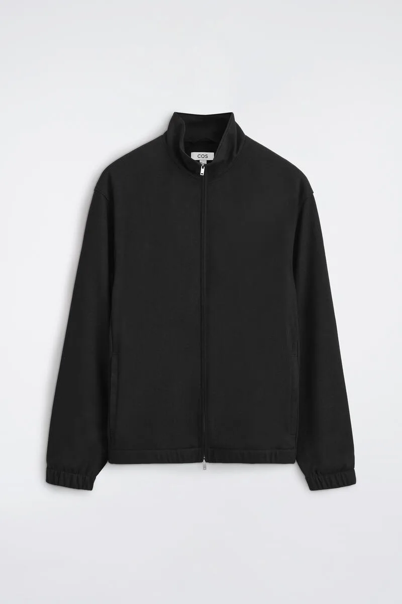 Jersey Mock-Neck Zip-Up Blouson Jacket by COS