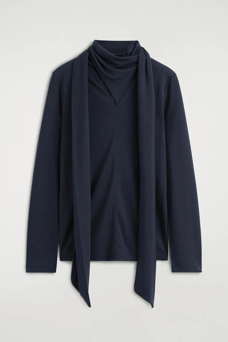 Fluid Scarf-Detail Top by COS