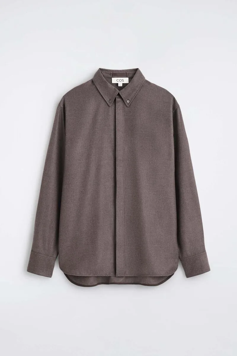 Wool-Flannel Button-Down Collar Shirt by COS