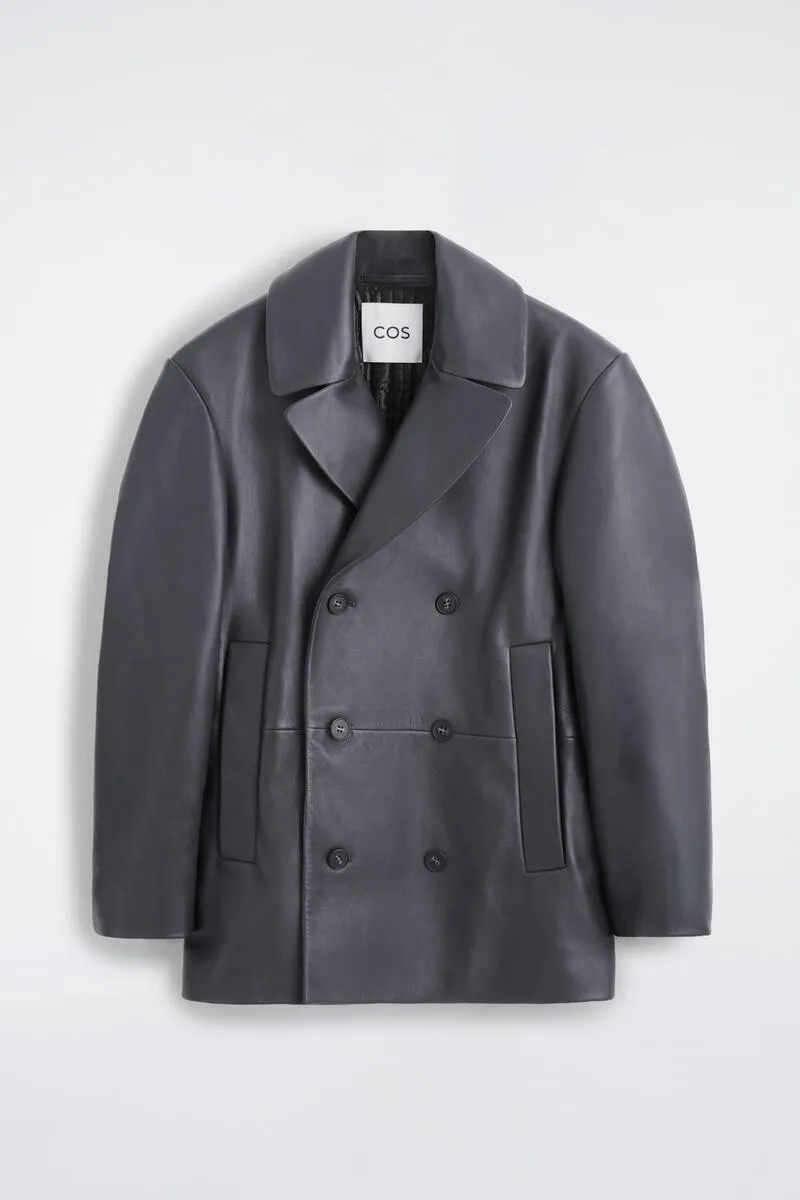 Tailored Padded Leather Coat by COS