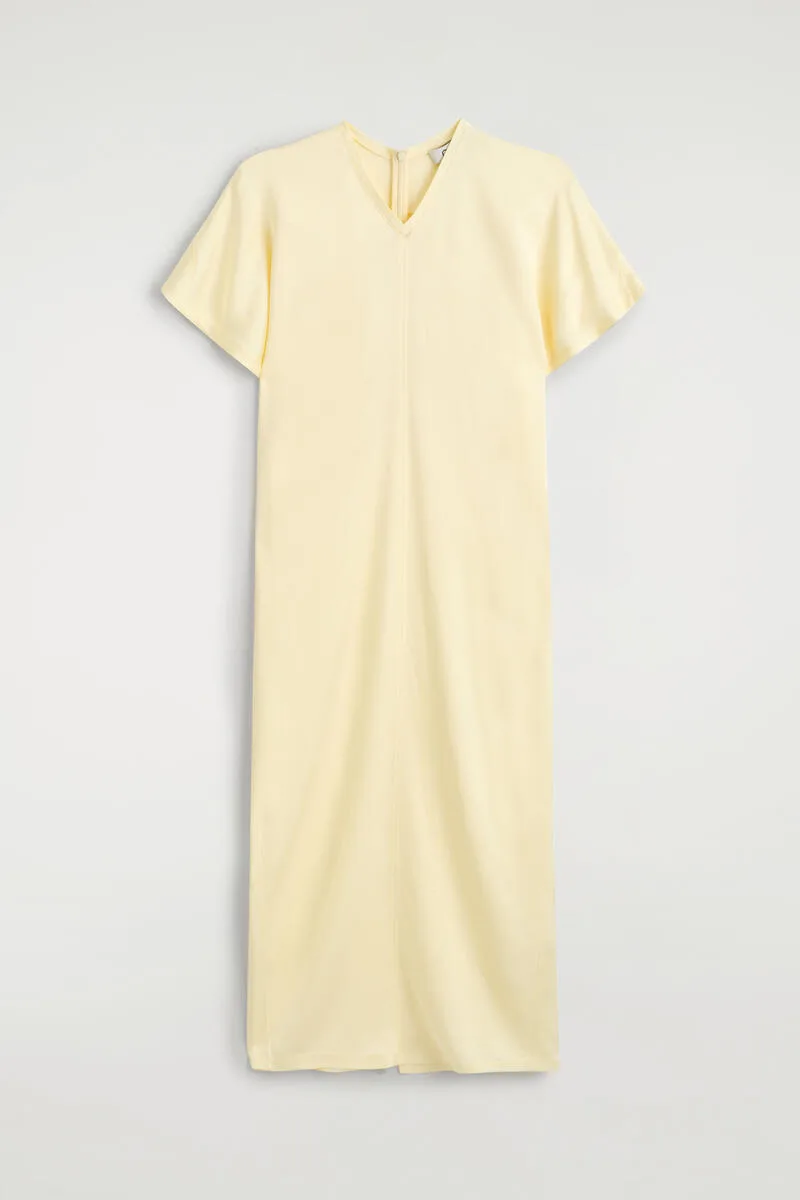 Draped V-Neck Crepe Midi Dress by COS