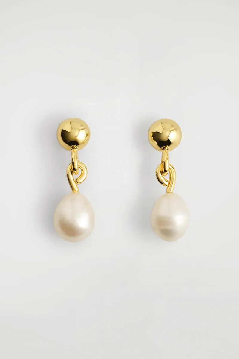 Freshwater Pearl Drop Earrings by COS