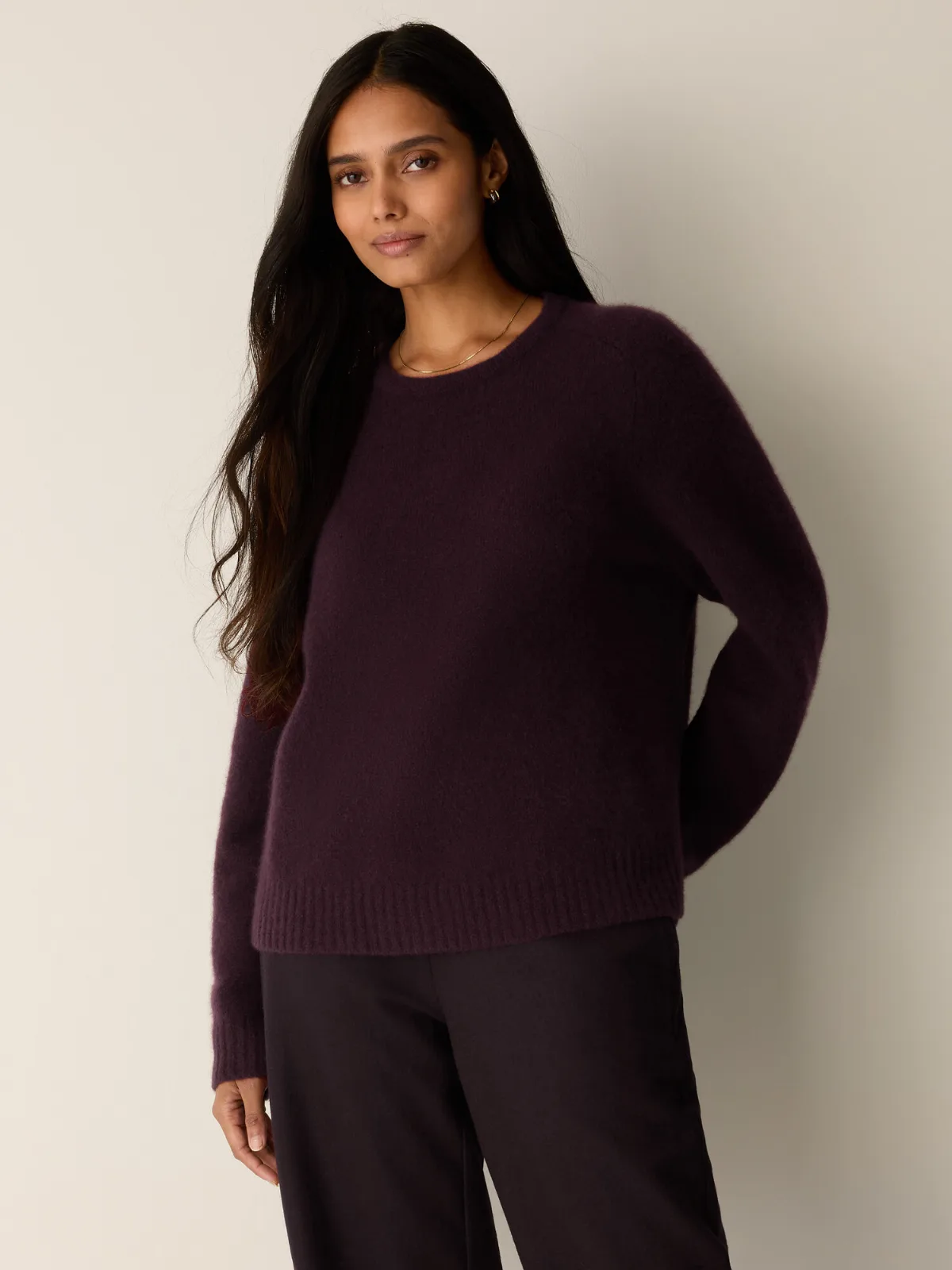 Cashmere Silk Boucle Bliss Crew Neck Top by EILEEN FISHER