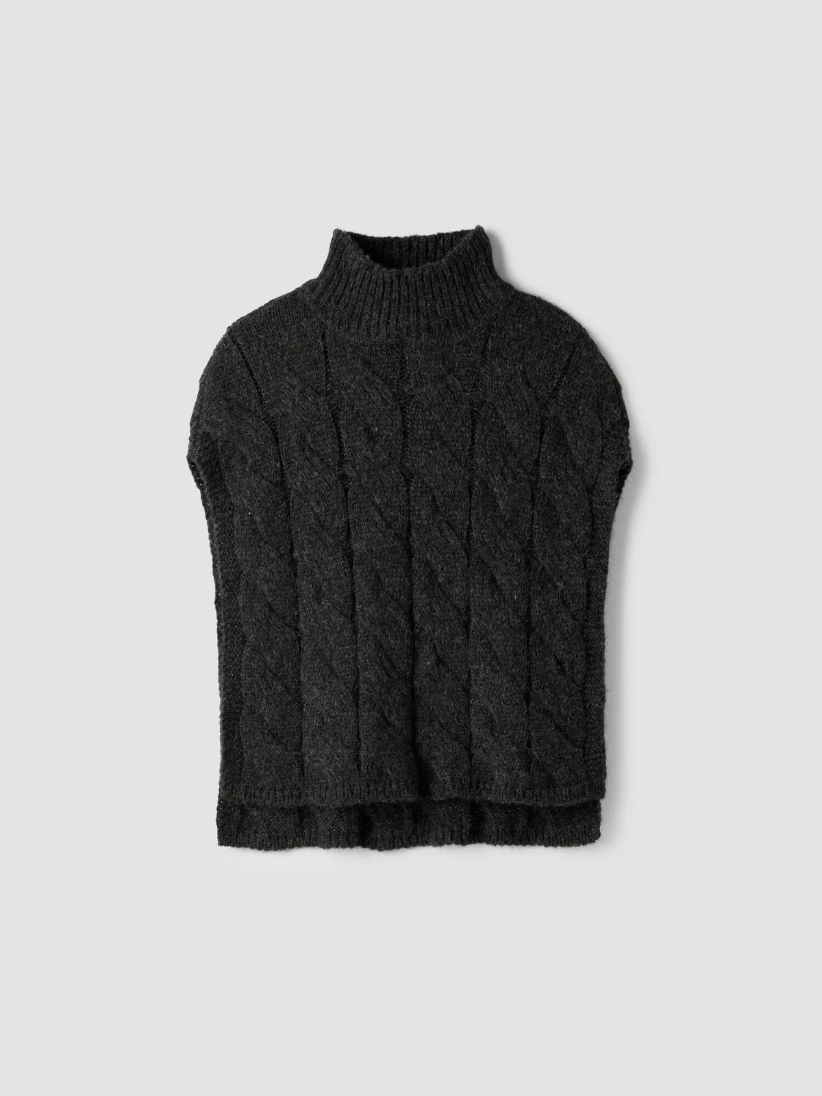 Alpaca Blend Turtleneck Poncho by EILEEN FISHER