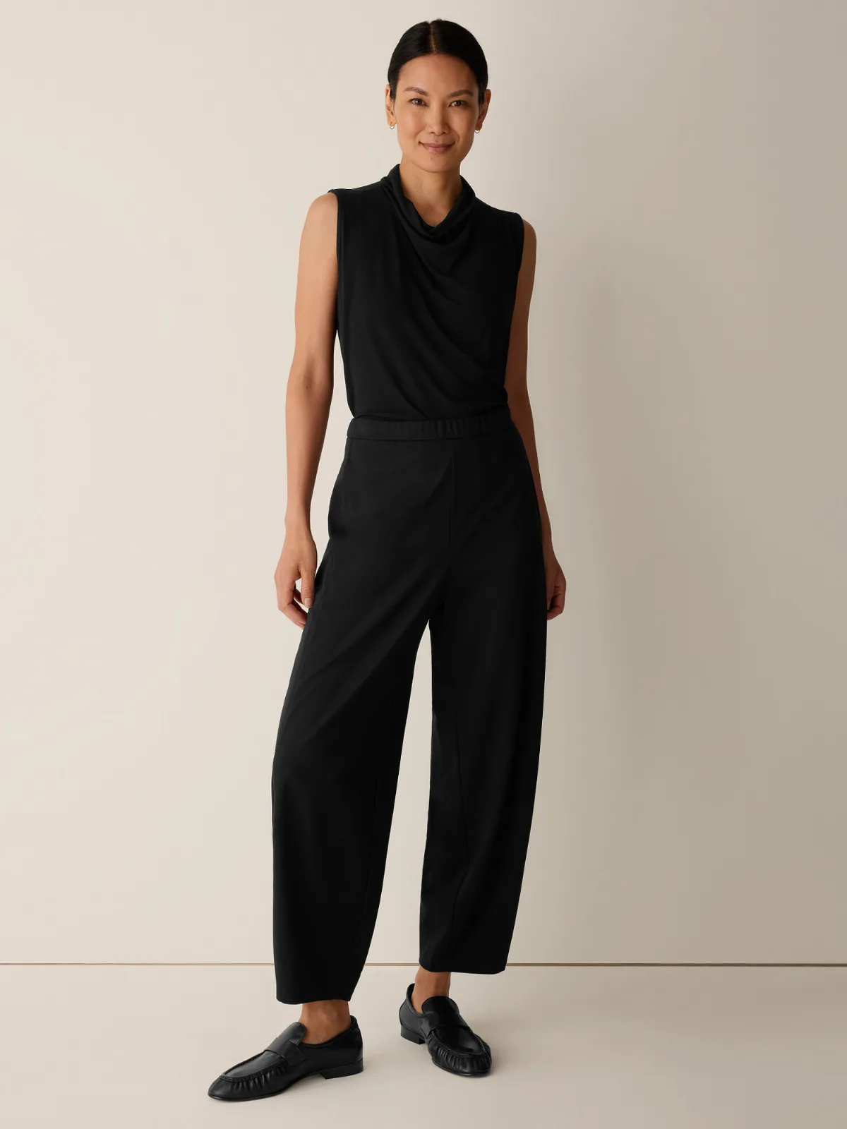 Extra-Fine Ponte Curved Lantern Pant by EILEEN FISHER