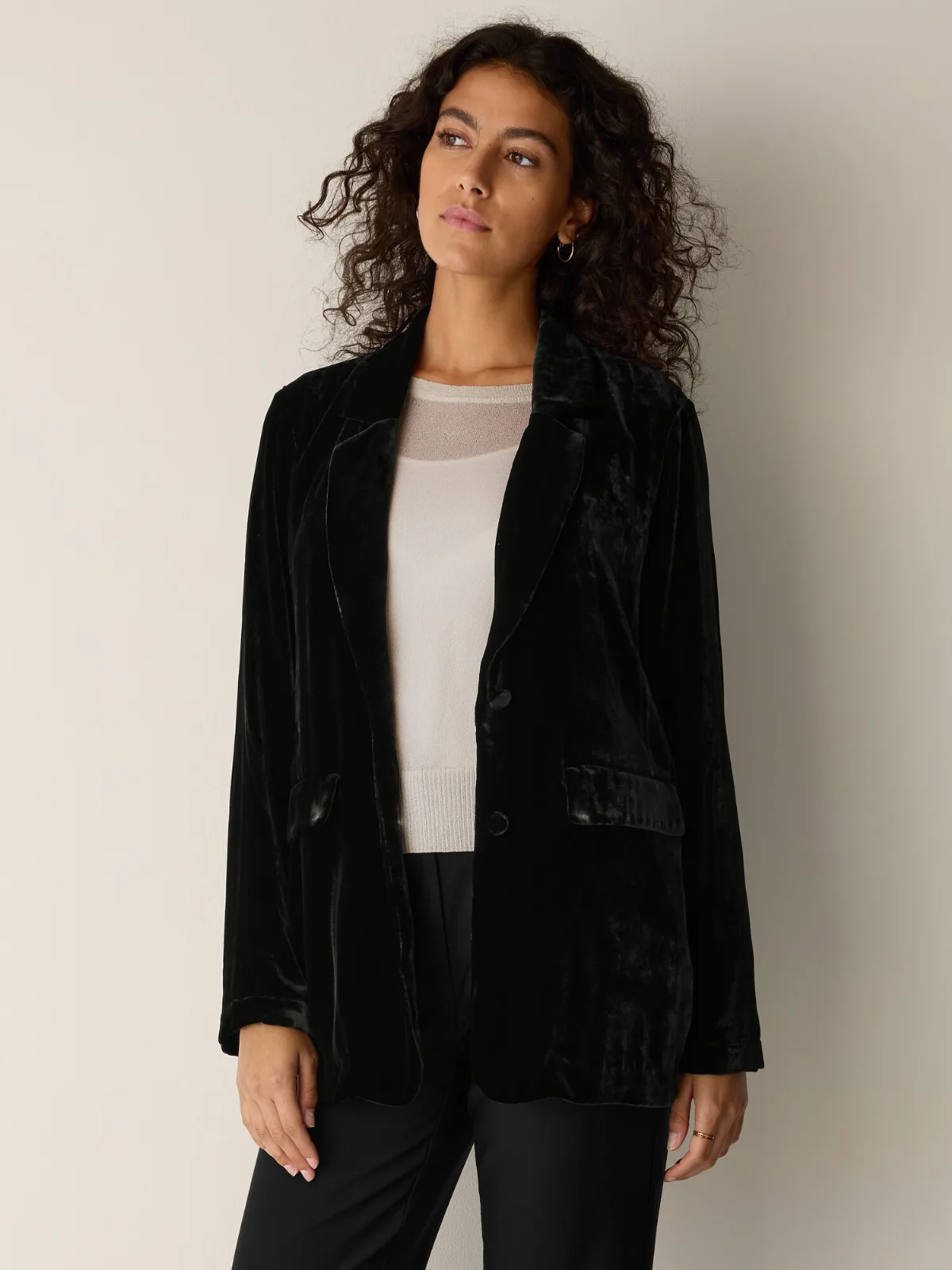 Velvet Long Blazer by EILEEN FISHER