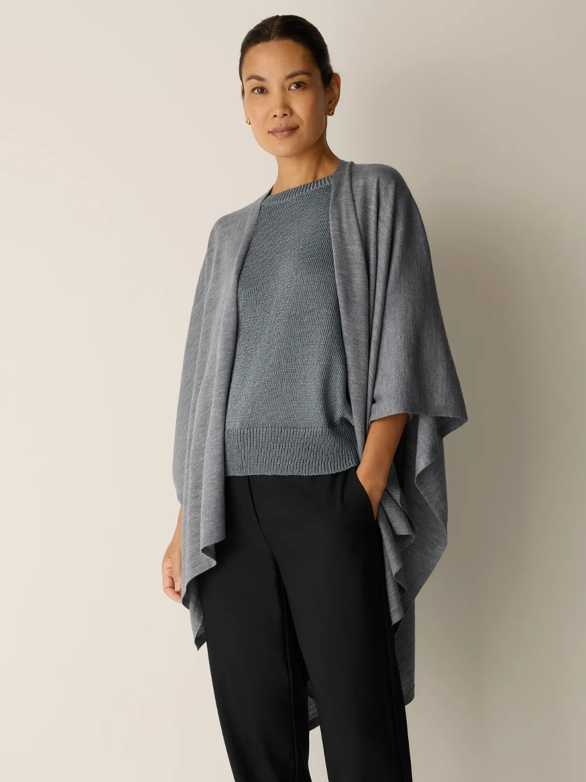 Wool Shimmer Serape in Regenerative Wool by EILEEN FISHER