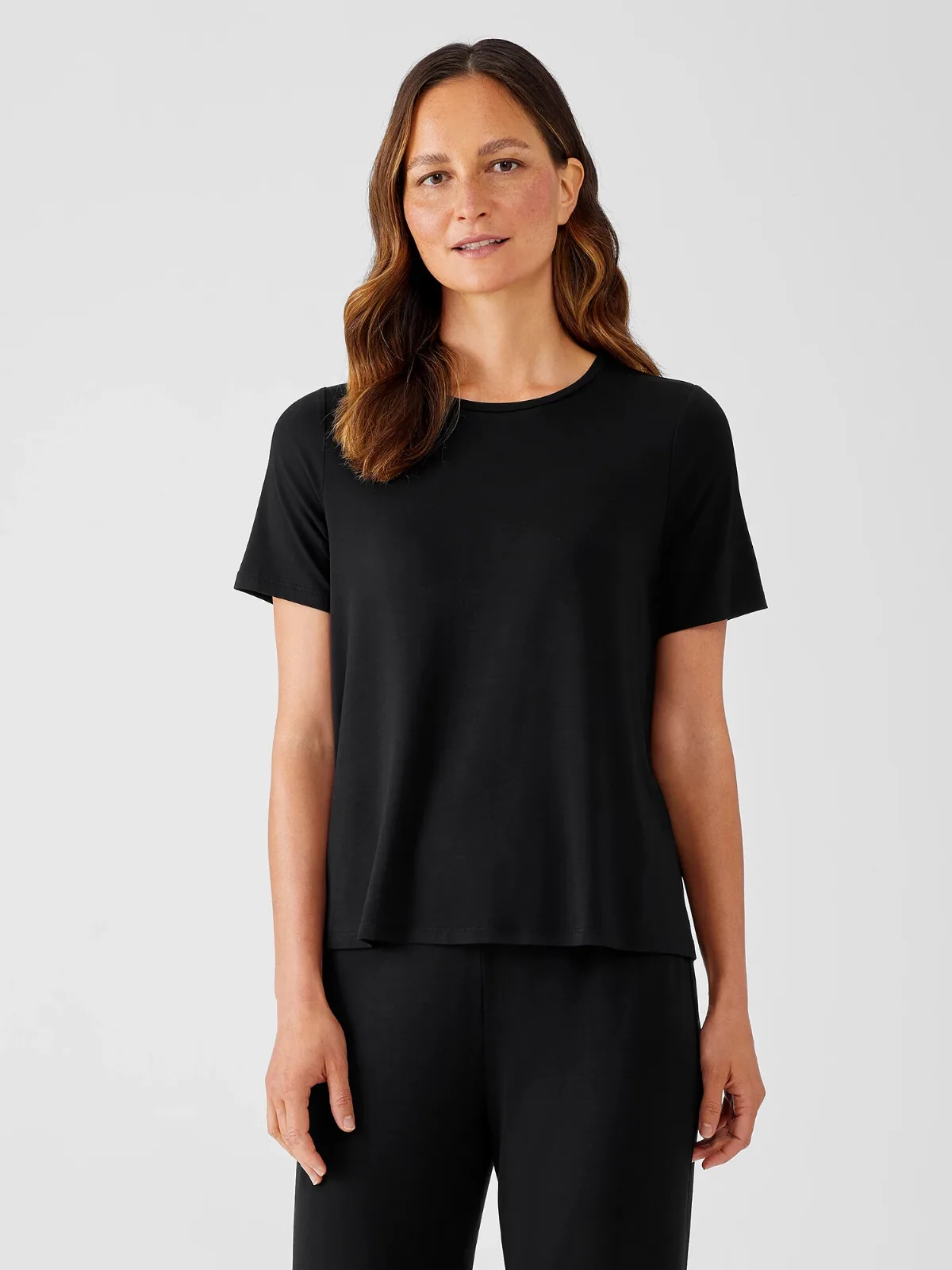 Fine Jersey Crew Neck Tee by EILEEN FISHER
