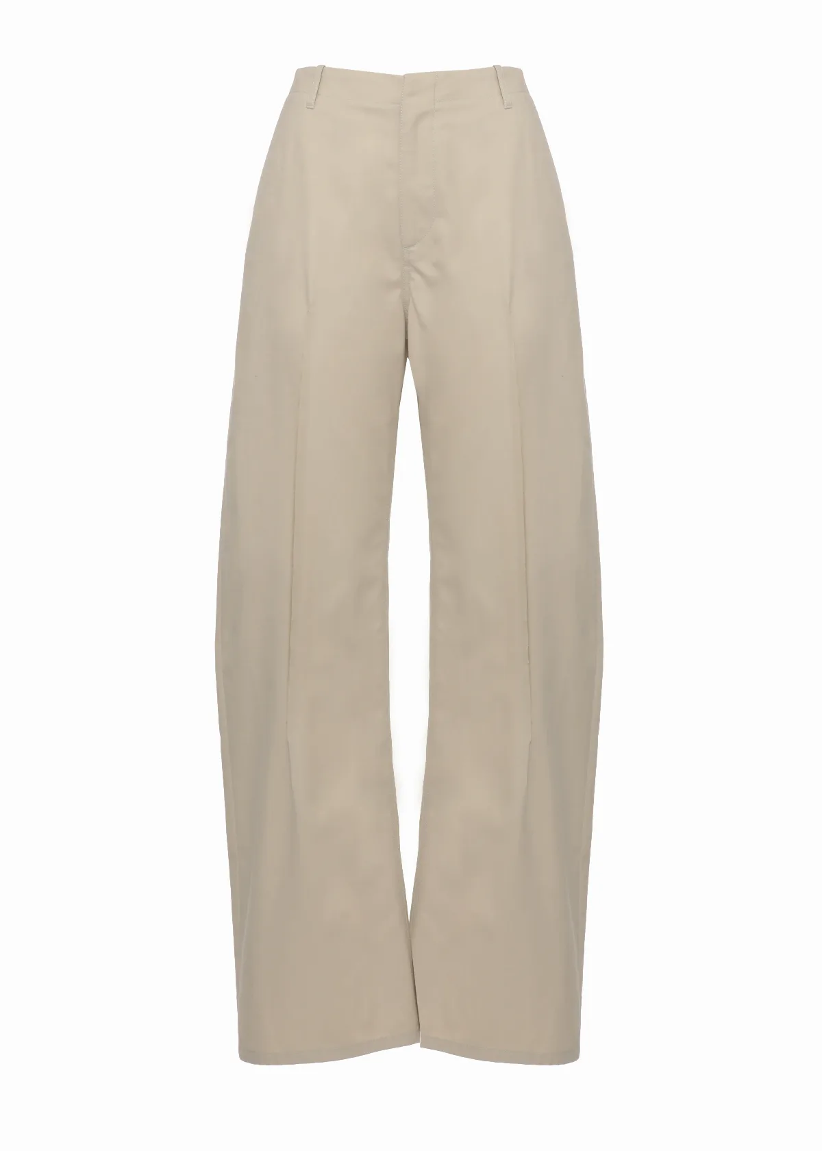 Ivory Wide-Leg Cotton Trousers with Hidden Closure and Structured Silhouette by Mm6 By Maison Margiela