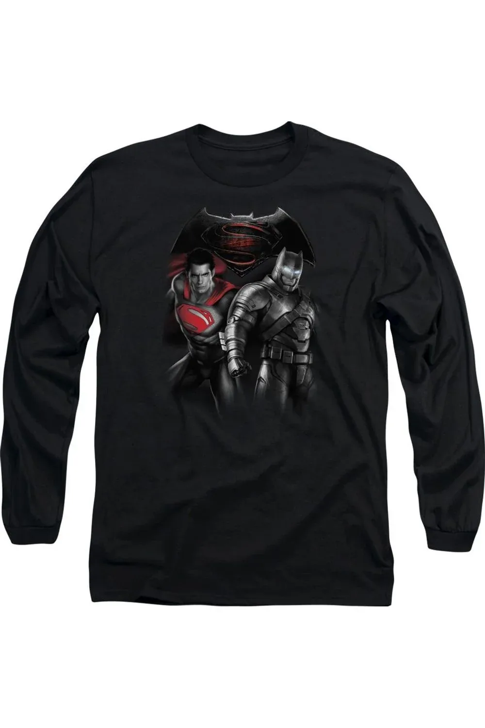 Batman V Superman Stand Off Long Sleeve Tee / T-Shirt by Gildan