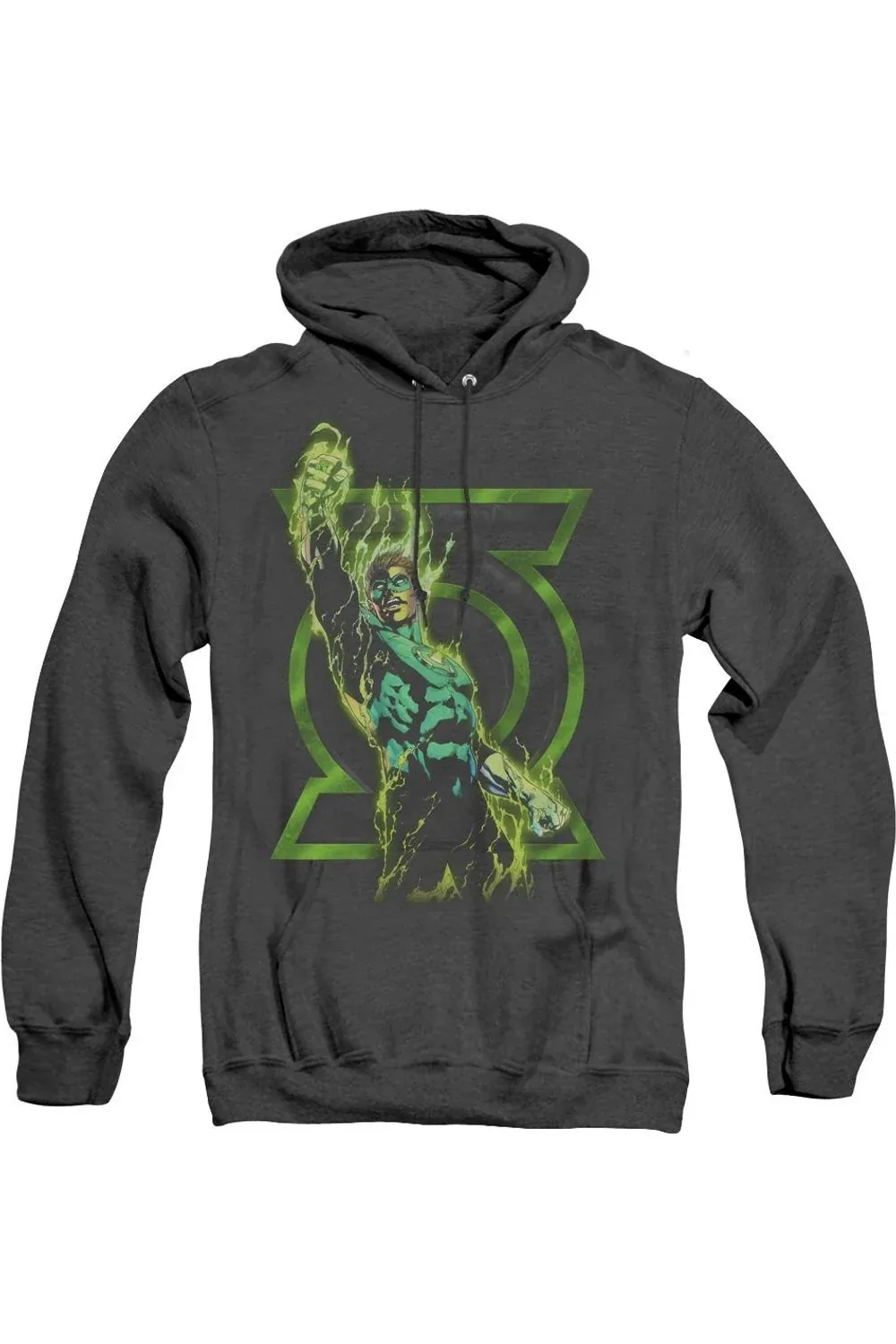 Green Lantern Fully Charged Heather Hoodie / Hooded Sweatshirt by Gildan