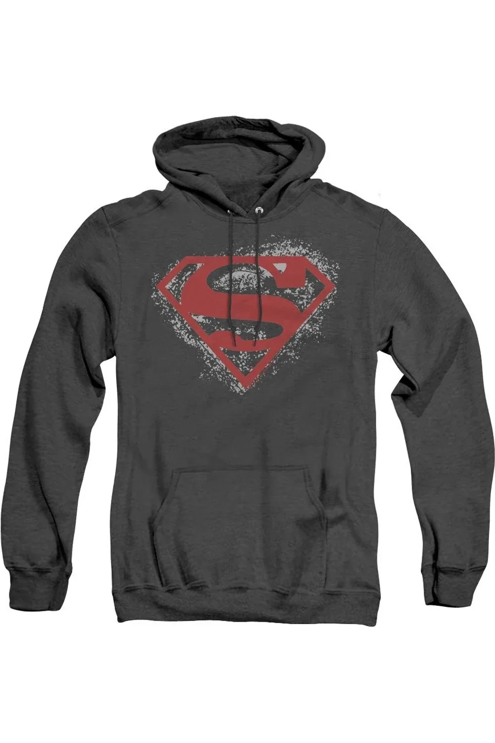 Superman Hardcore Noir Shield Heather Hoodie / Hooded Sweatshirt by Gildan