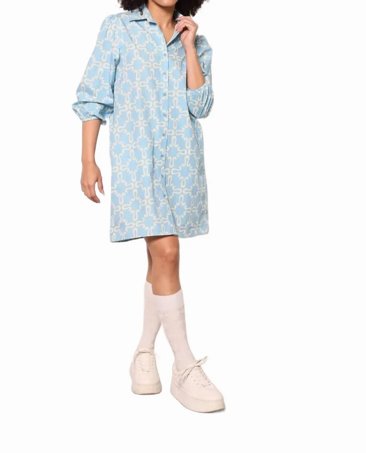 Ava Mini Dress in Carolina Blue by maude vivante