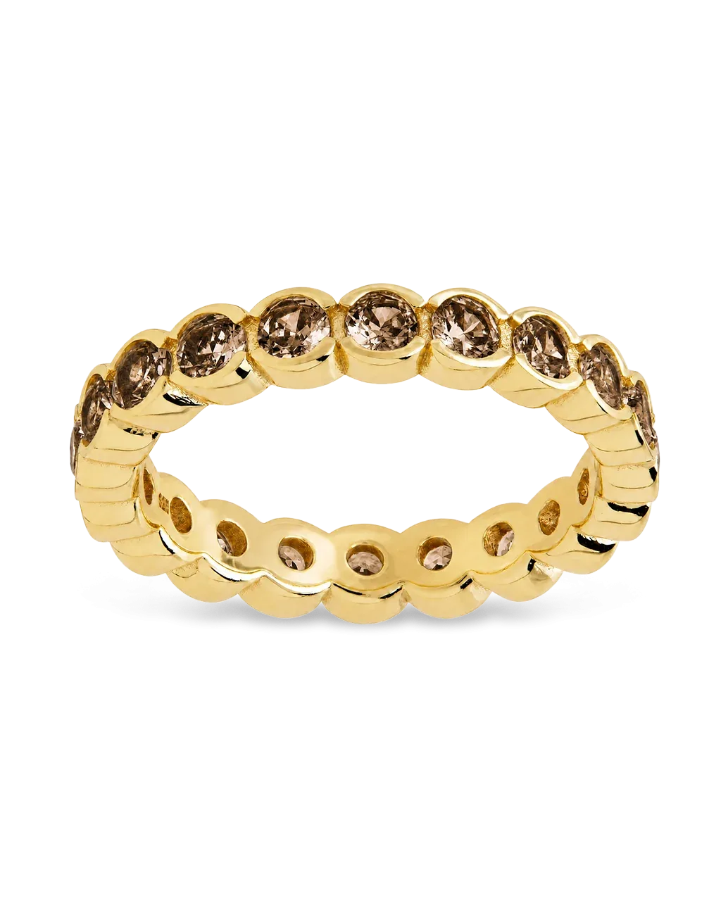Sterling Silver Chocolate Helene Bezel Eternity Band Ring by Sterling Forever