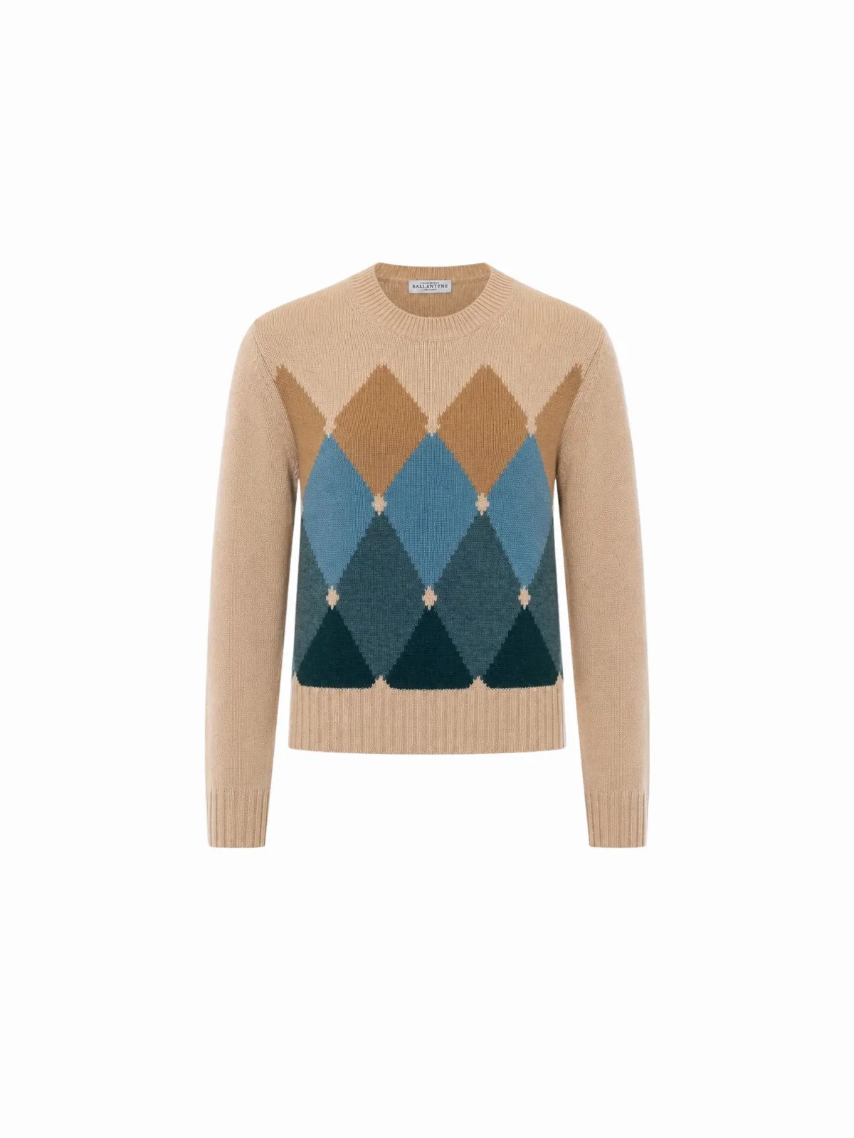 Argyle Pattern Cashmere Crewneck Sweater by Ballantyne