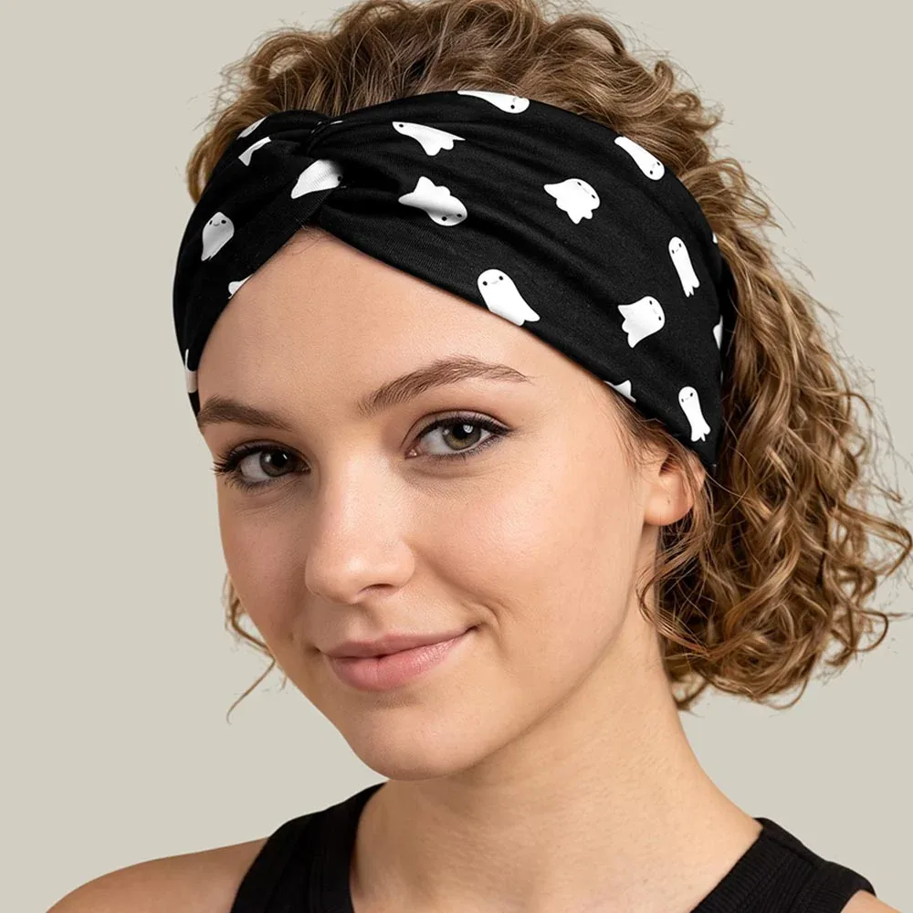 Halloween Pattern Print Twist Knot Headwrap Headband by FASHNZFAB