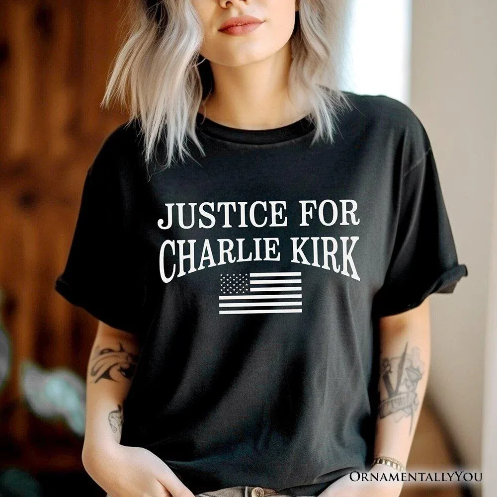 Justice for Charlie Kirk Memorial T-Shirt by OrnamentallyYou
