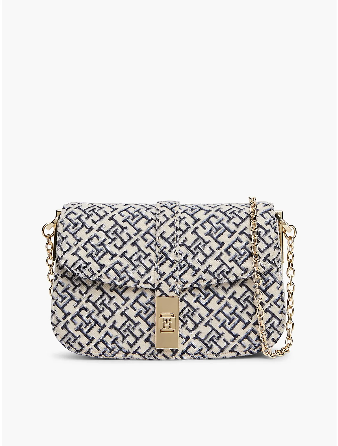 Jacquard Monogram Turnlock Crossbody by Tommy Hilfiger