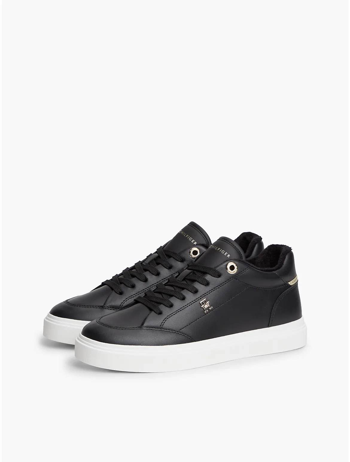 Fleece-Lined Leather Cupsole Sneaker by Tommy Hilfiger