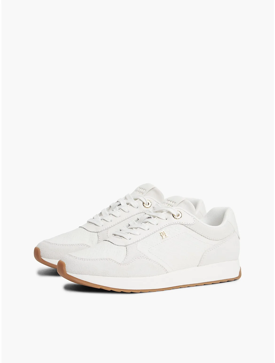 Monogram-Embossed Suede Runner Sneaker by Tommy Hilfiger