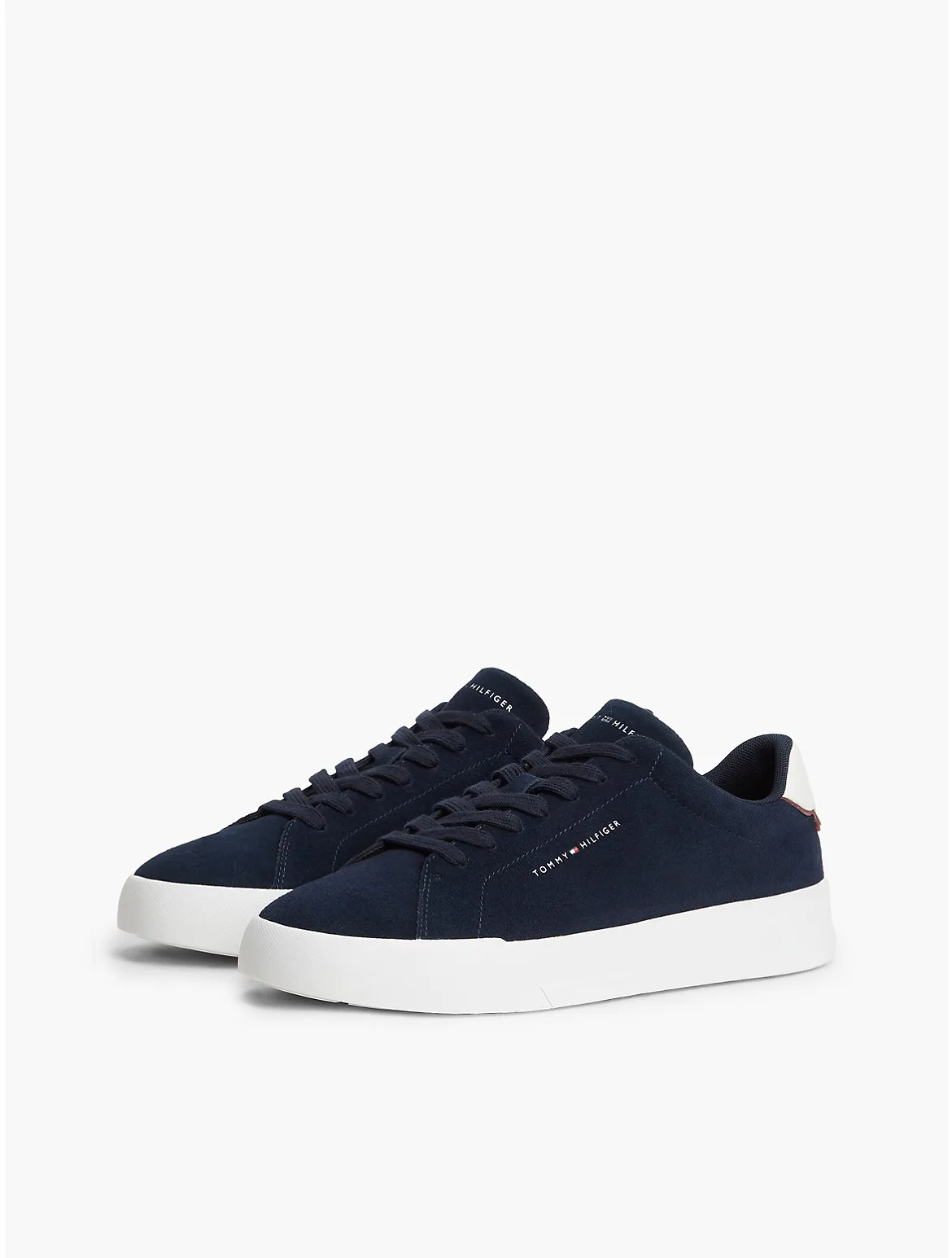 Tommy Logo Suede Court Sneaker by Tommy Hilfiger
