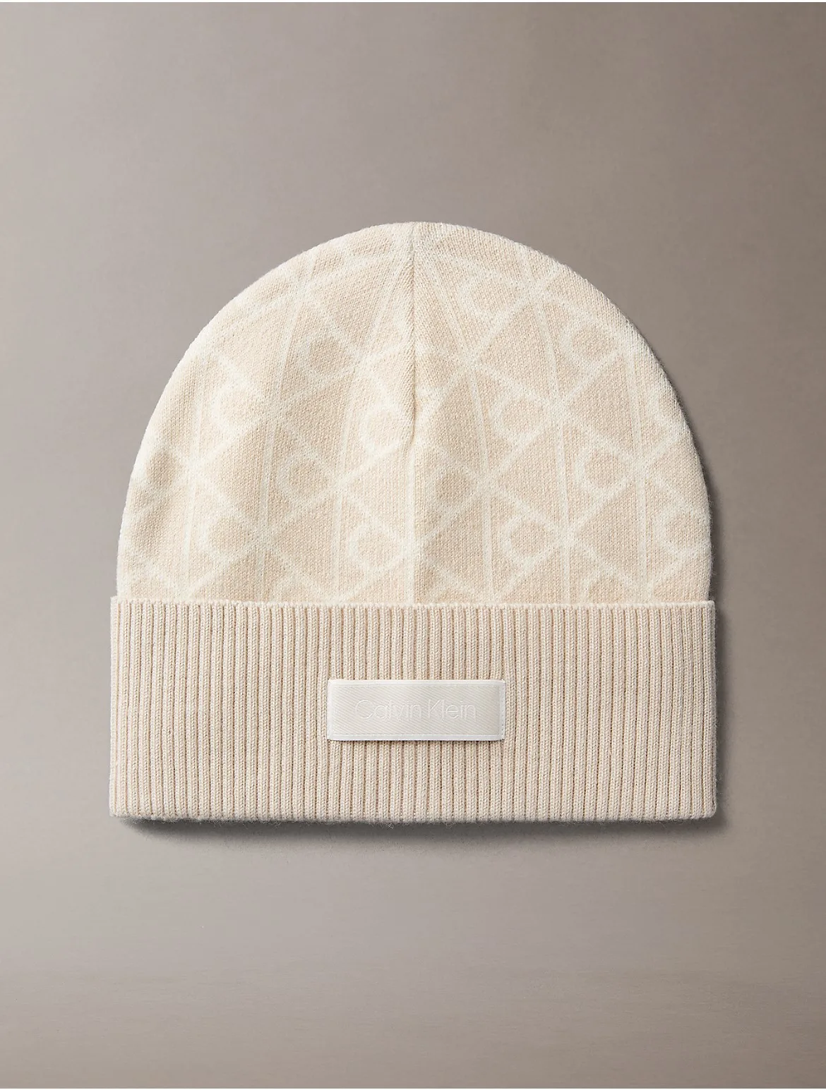 Allover Emblem Logo Wool Beanie by Calvin Klein