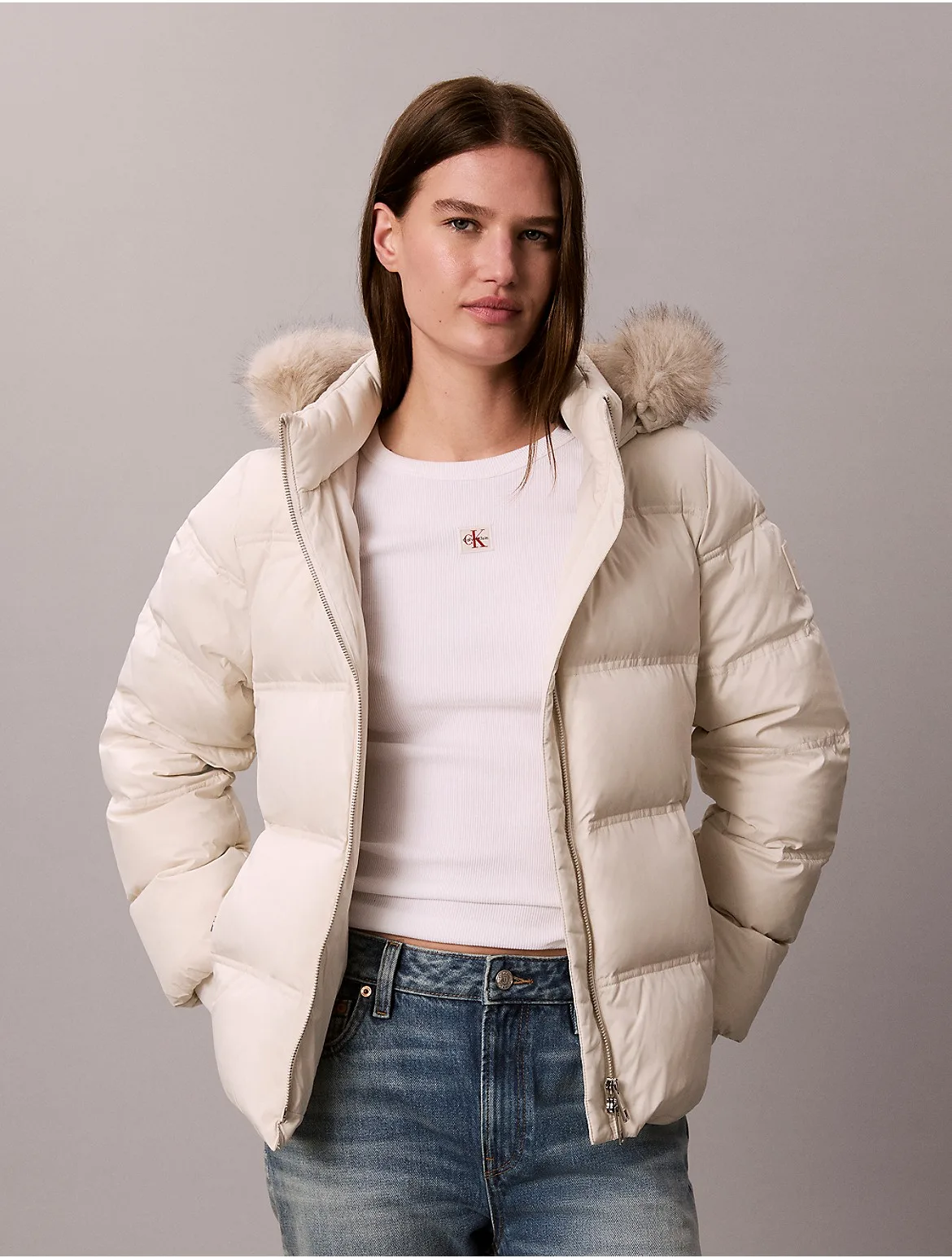 Matte Belted Short Puffer Jacket