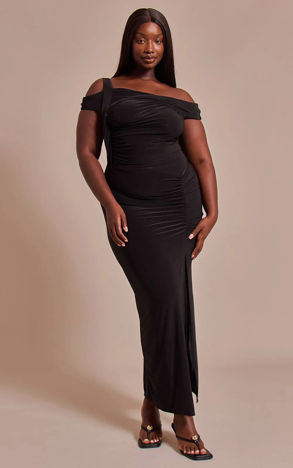 Slinky Twist Detail Maxi Dress