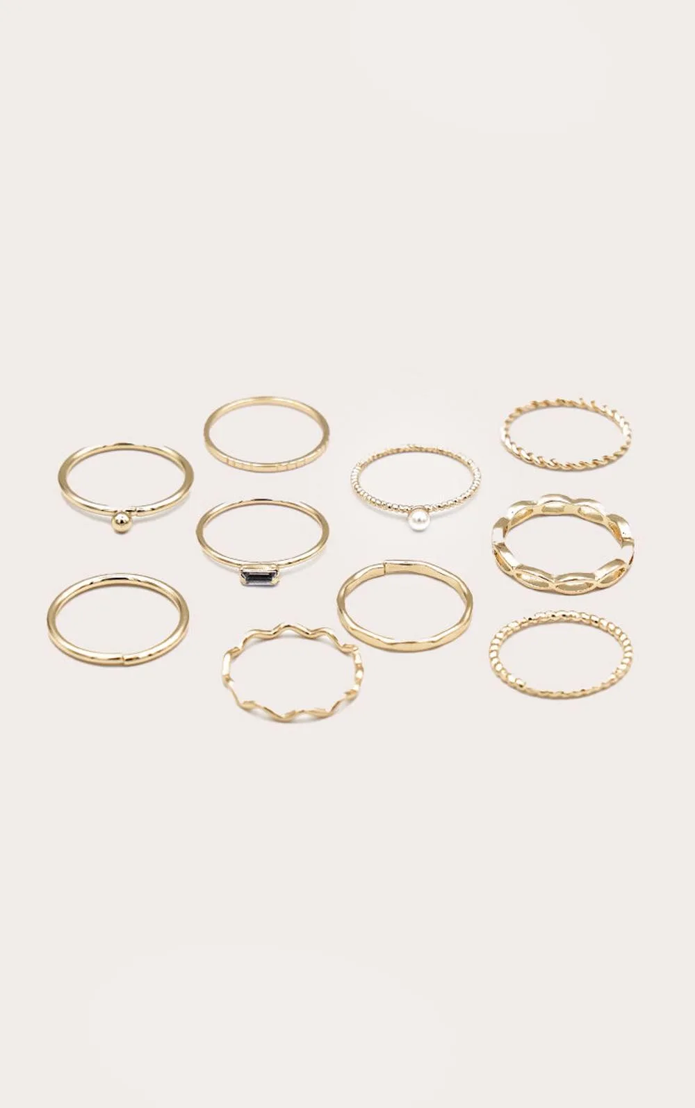 Pearl Detail Multipack Rings by PrettyLittleThing
