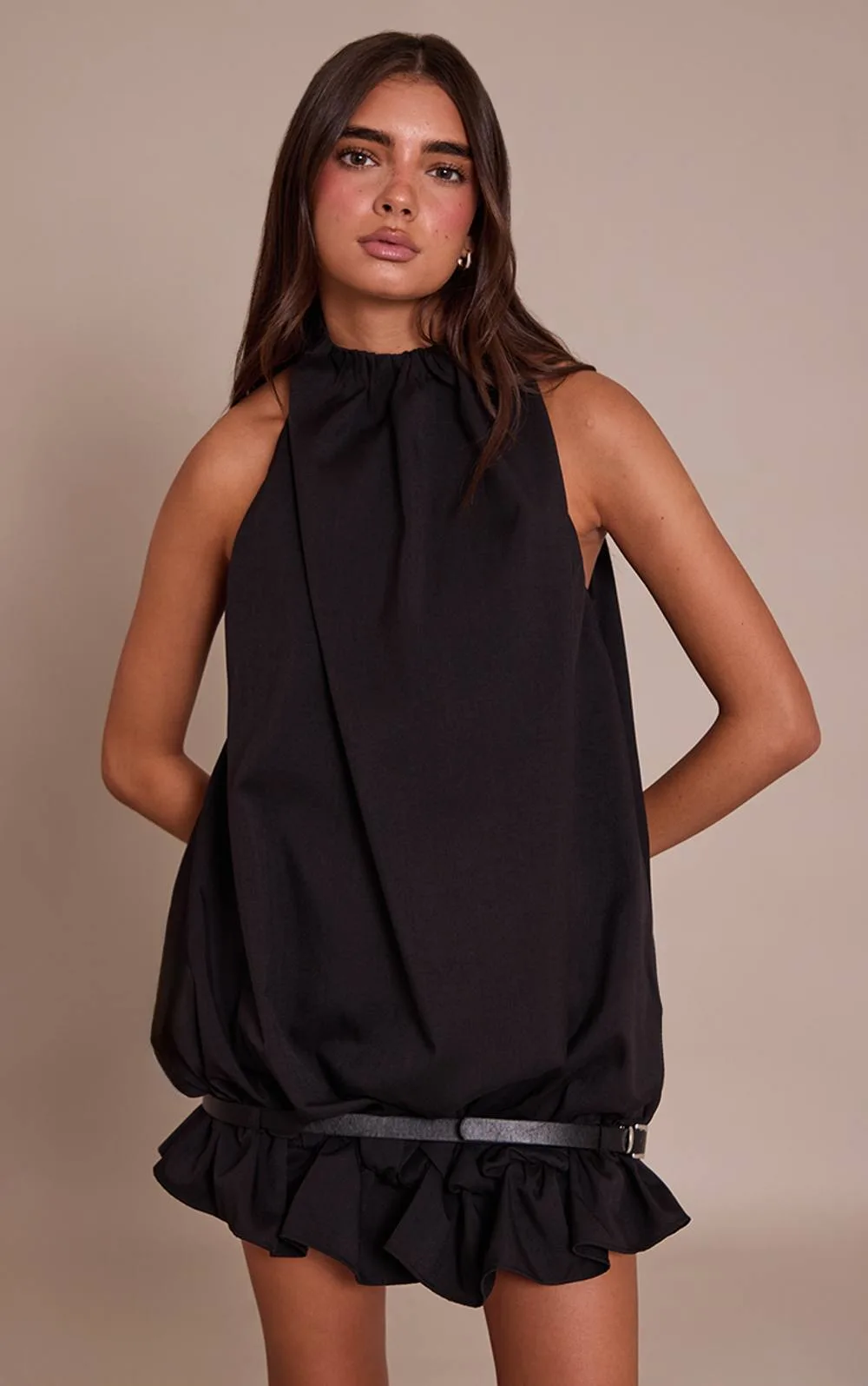 Puffball Belted Dress