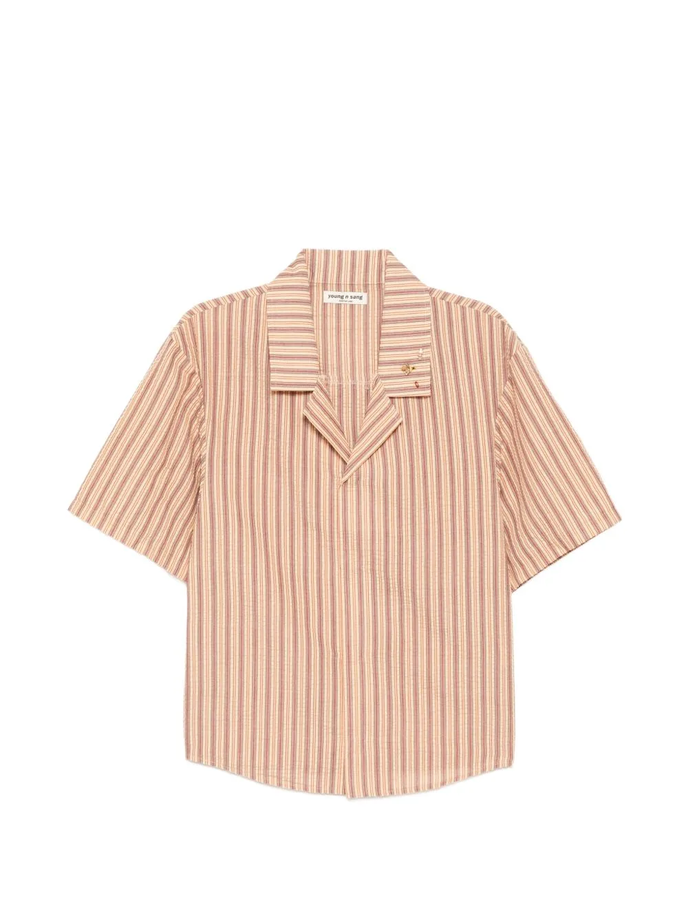 Striped Short-Sleeve Shirt by YOUNG N SANG