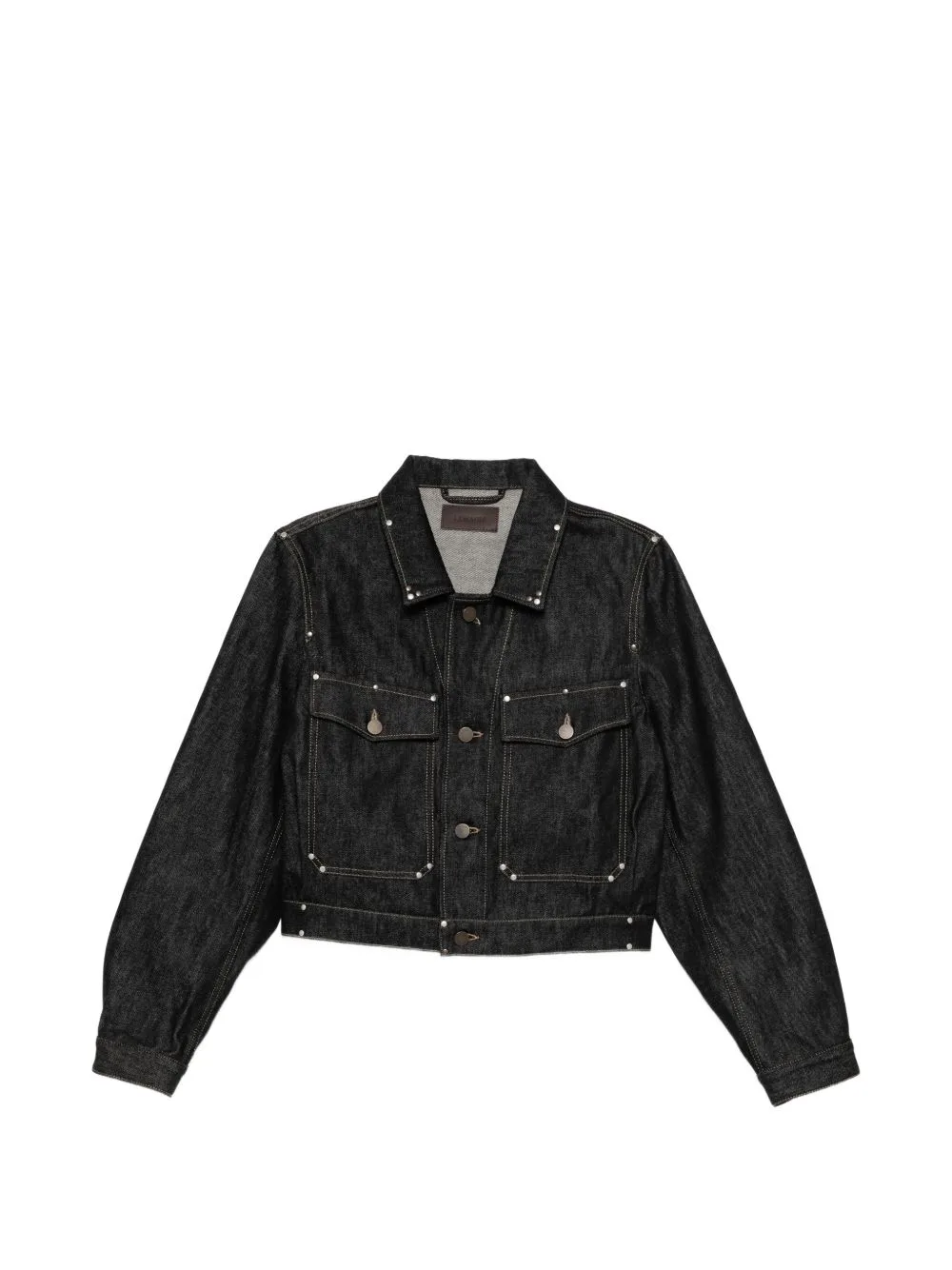 Cropped Blouson with Studs in Denim