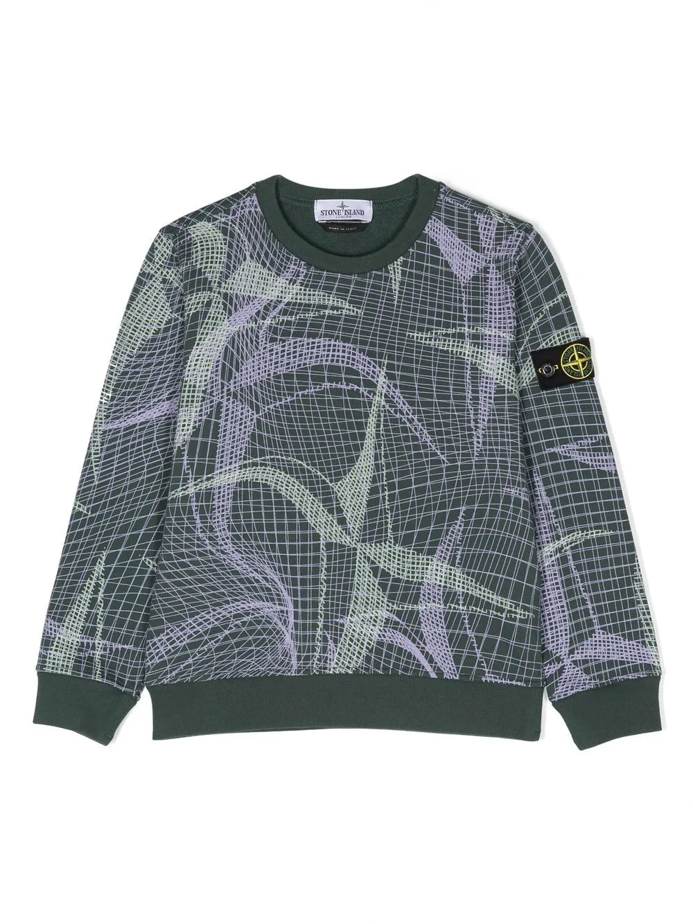 Logo-Patch Crew Neck Sweatshirt by Stone Island Junior