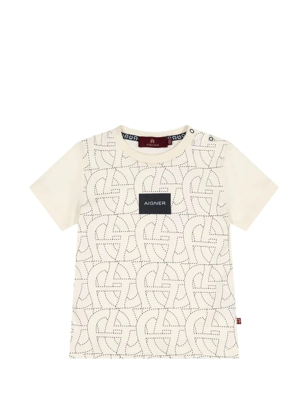 Monogram-Print Logo-Patch T-Shirt by Aigner Kids