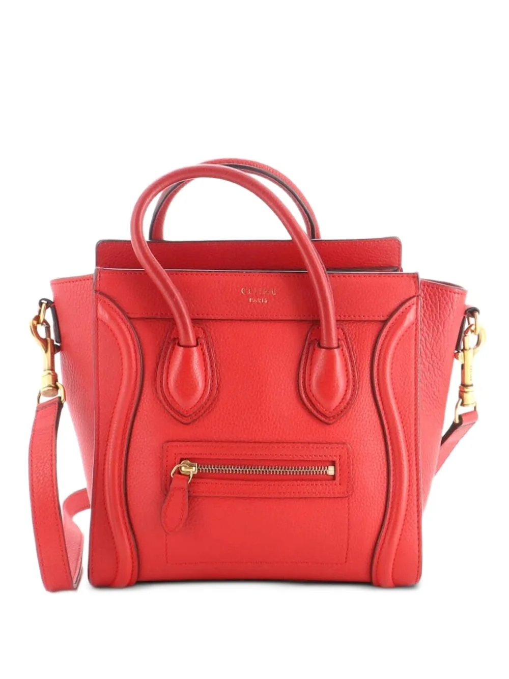 Luggage Bag Grainy Leather Nano Crossbody Bag by Celine Pre-Owned