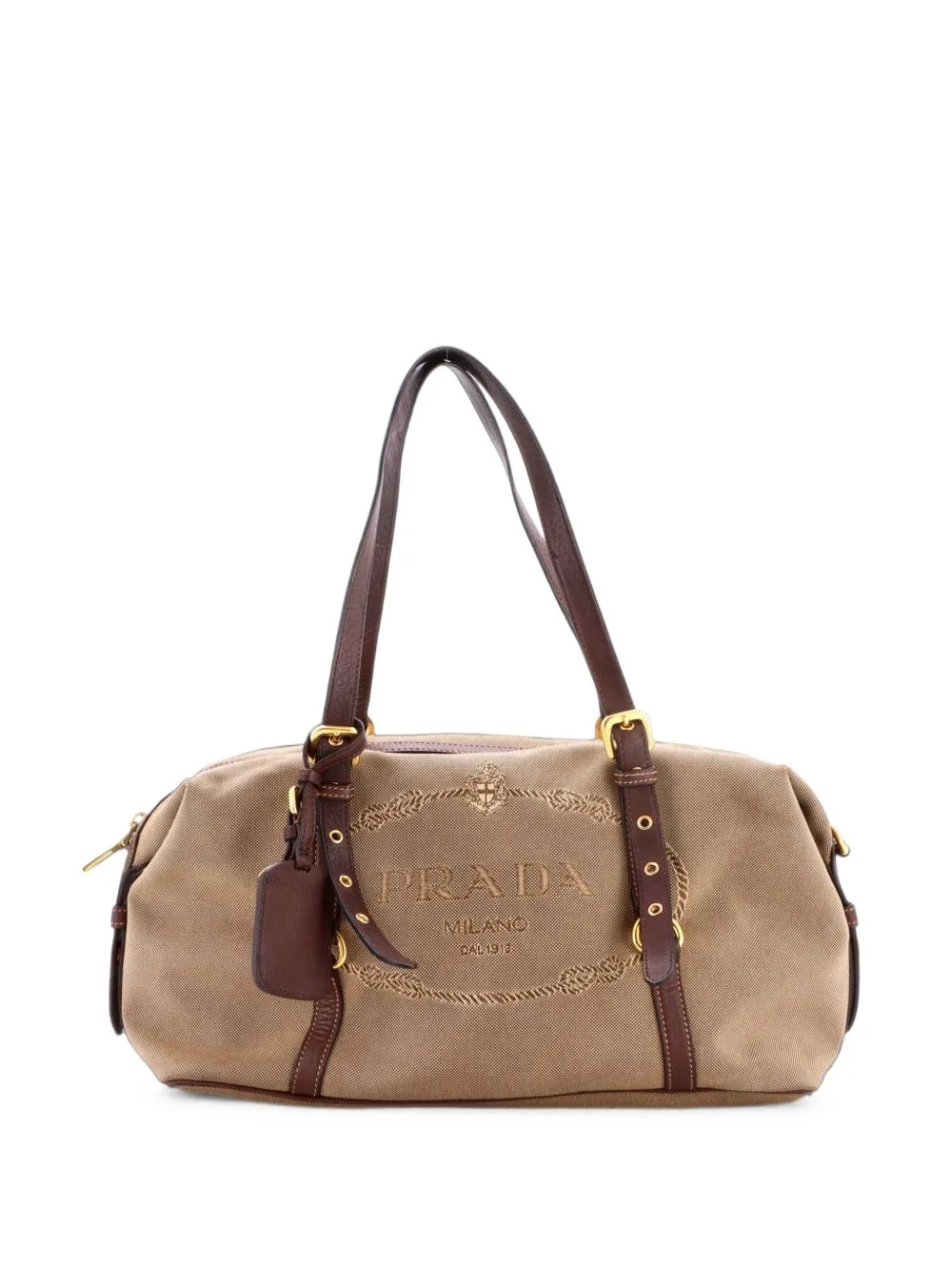 Logo Bauletto Bag Canvas Medium Handbag