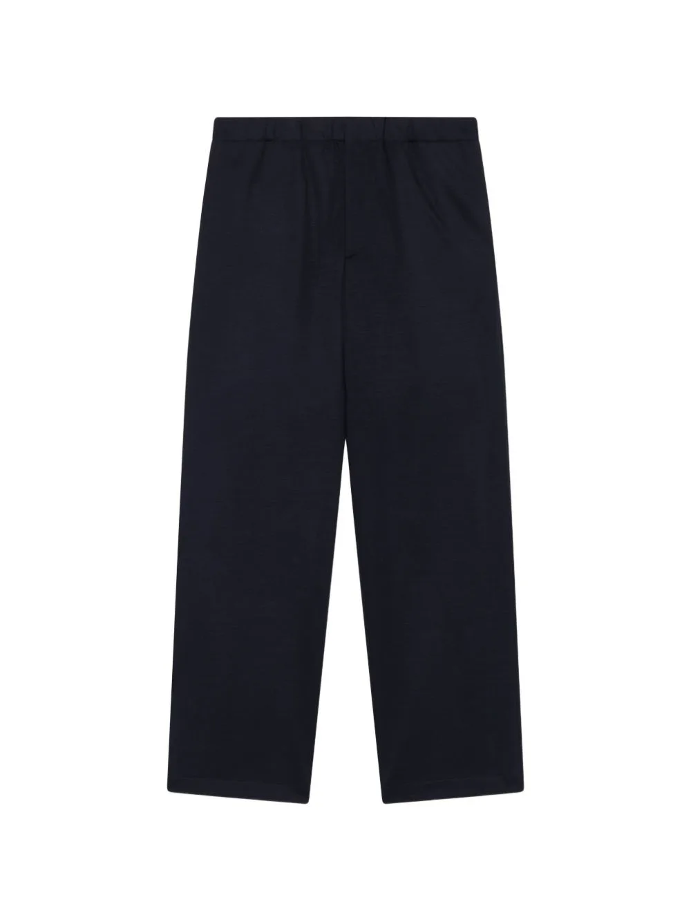 Elasticated-Waist Straight-Leg Trousers