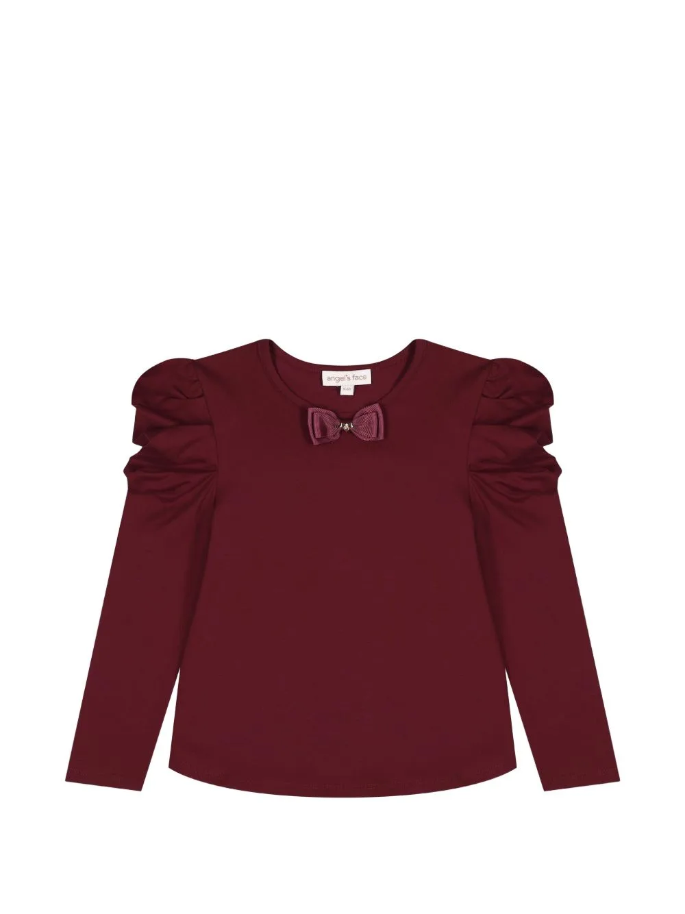 Aubrey Bow-Detail Ruched-Sleeve T-Shirt by ANGEL'S FACE KIDS