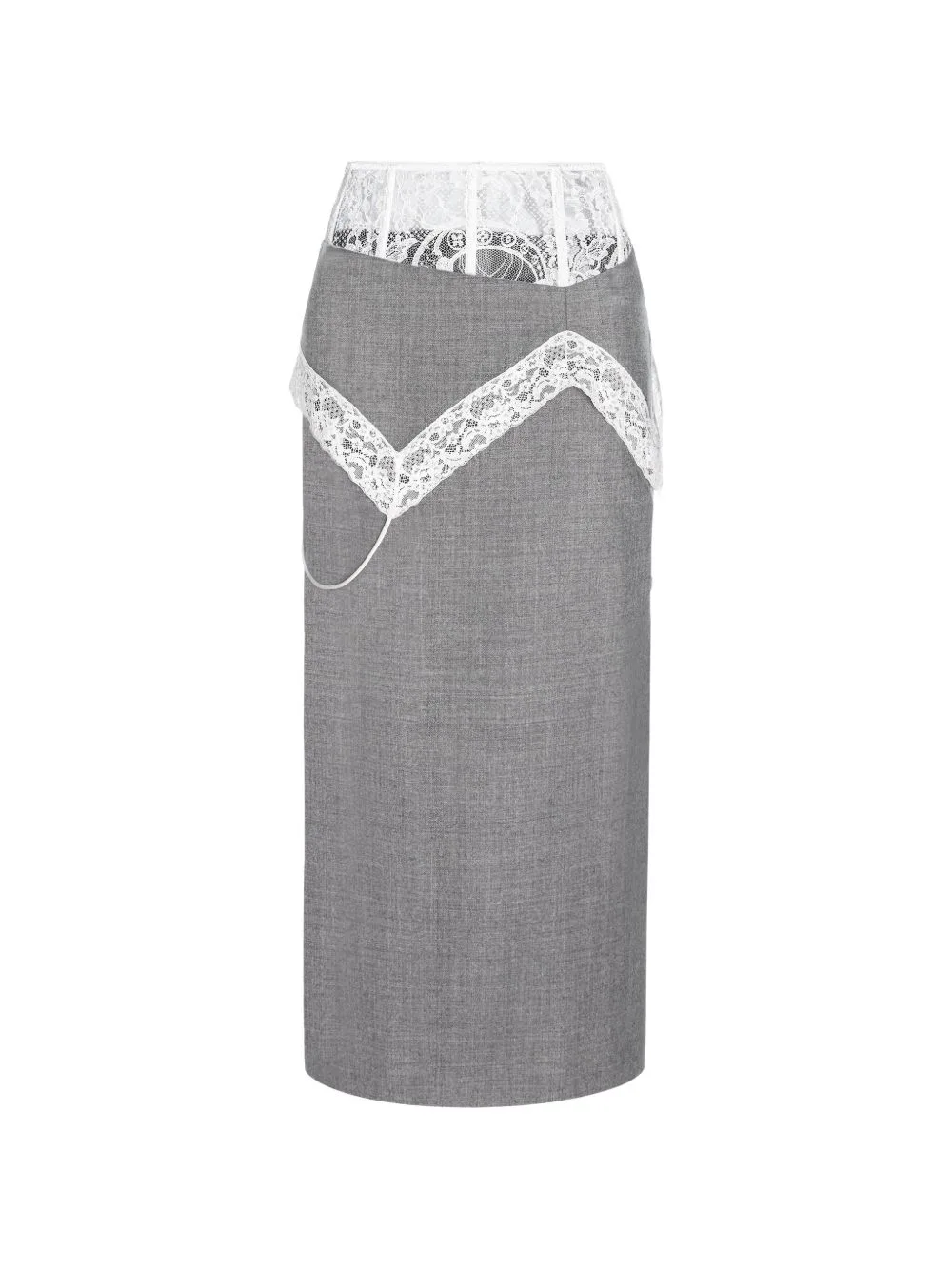 Trousseau Lace-Trim Midi Skirt