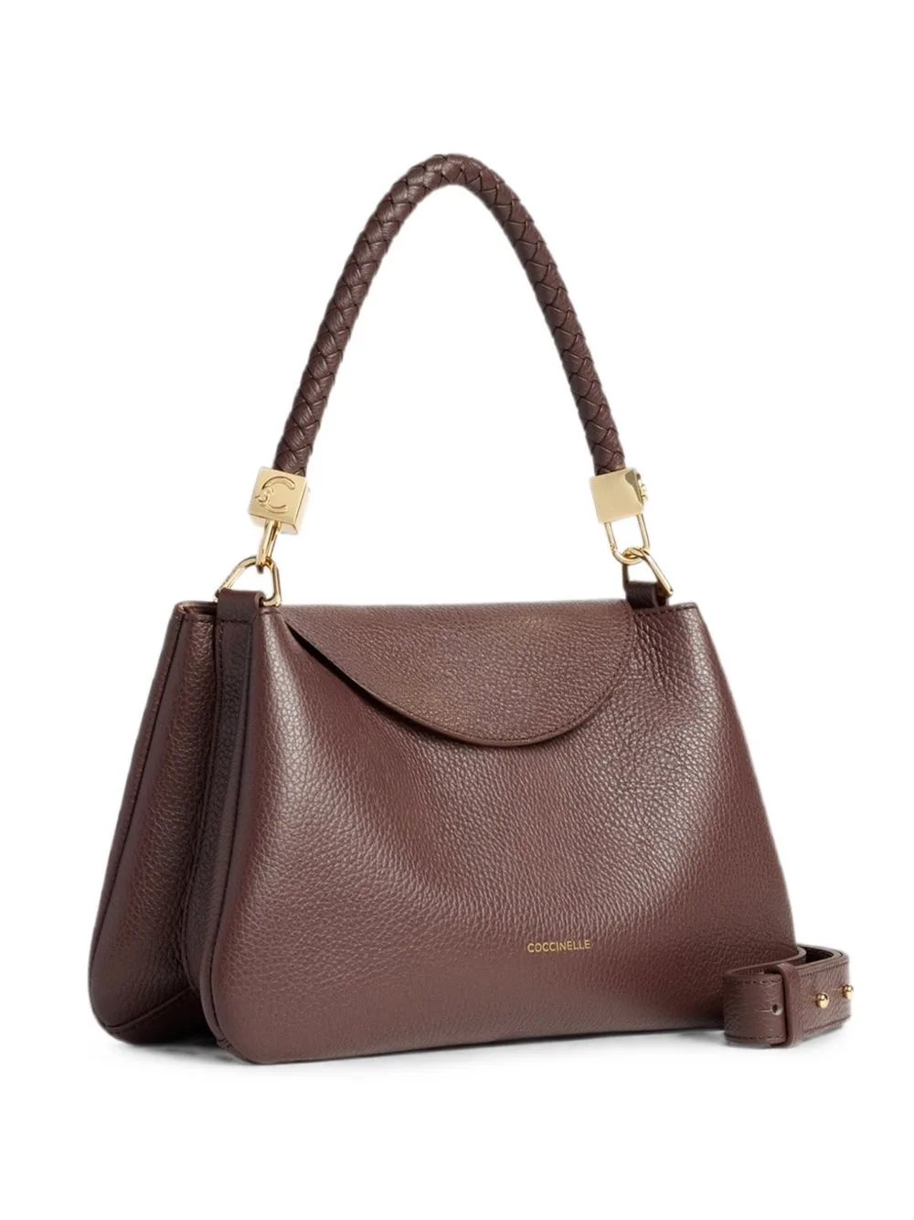 Tiggy Braided-Handle Pebbled Leather Tote Bag by Coccinelle
