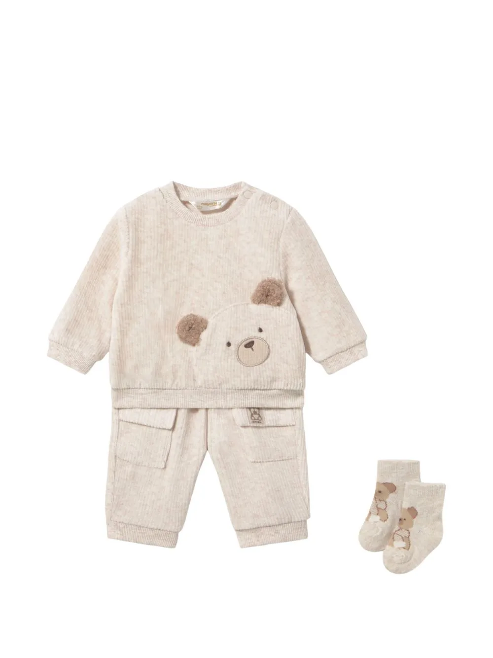 Teddy Bear-Patch Tracksuit (set of Three) by Mayoral