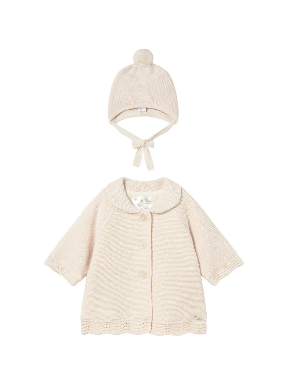 Scalloped-Edge Knit Hat and Jacket by Mayoral