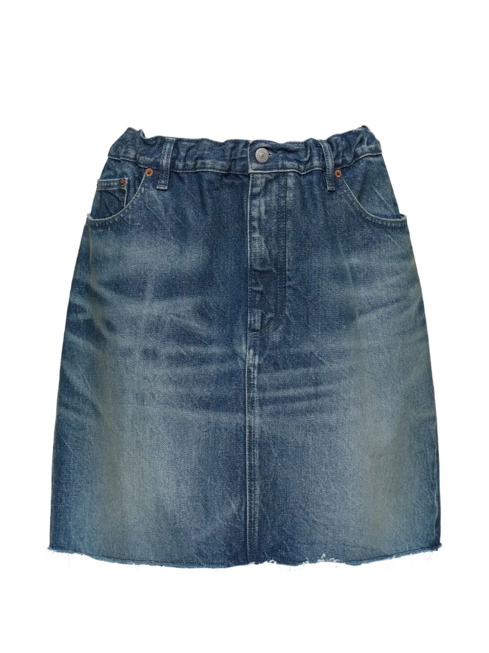 Frayed-Details Cotton Mini Skirt by MM6 Maison Margiela