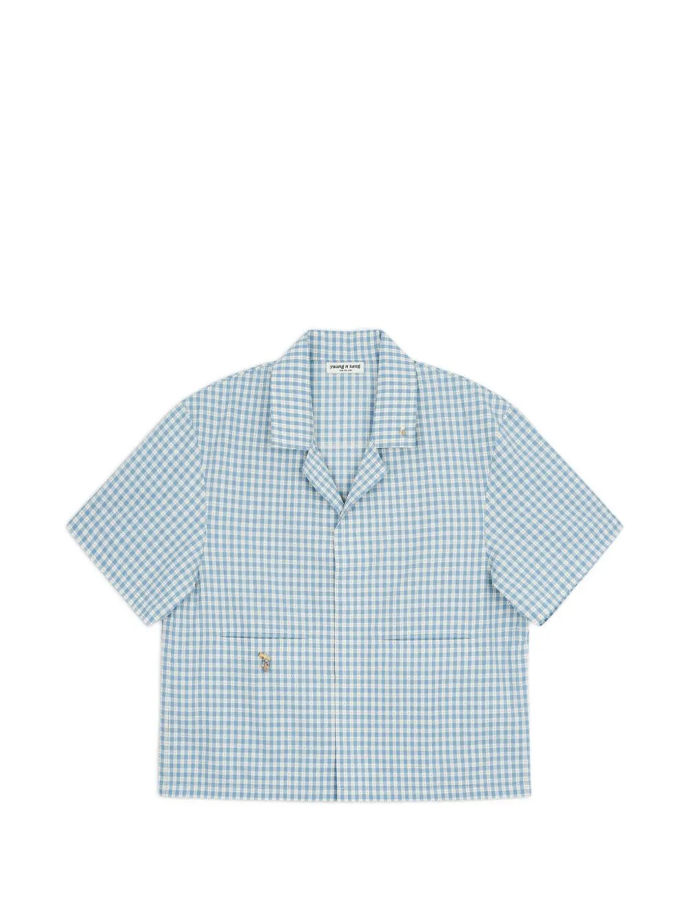 Gingham-Check Camp-Collar Shirt by YOUNG N SANG