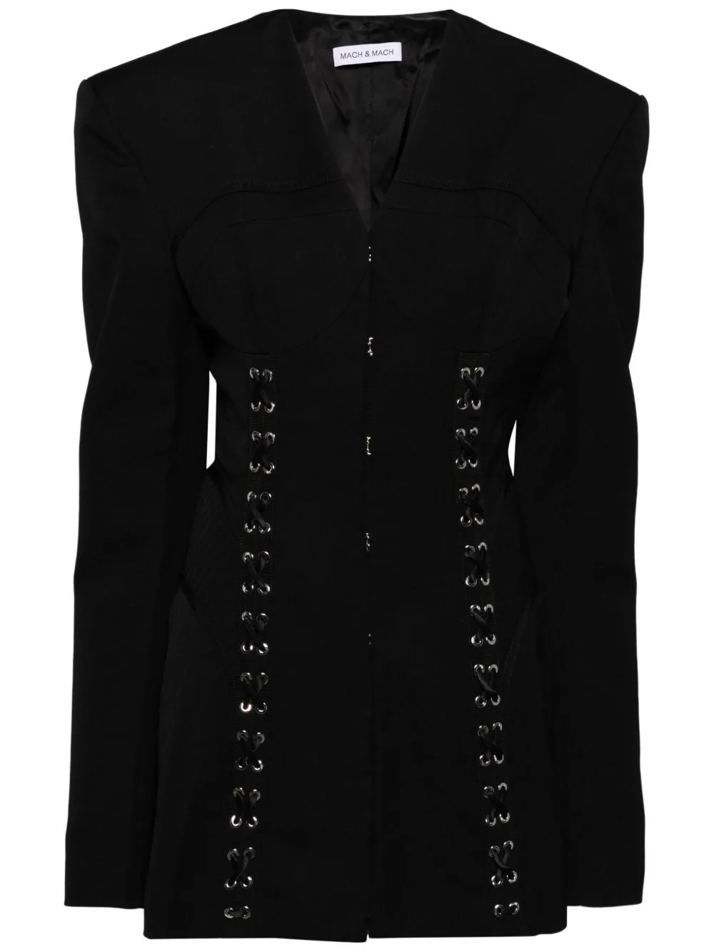 Corset Hook-And-Eye Wool Mini Dress by MACH & MACH