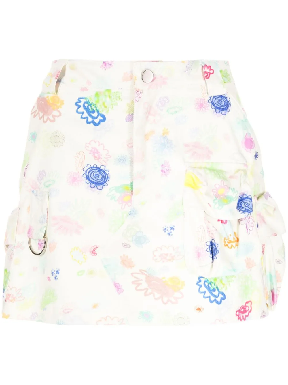 Floral-Print Cotton Miniskirt by Collina Strada