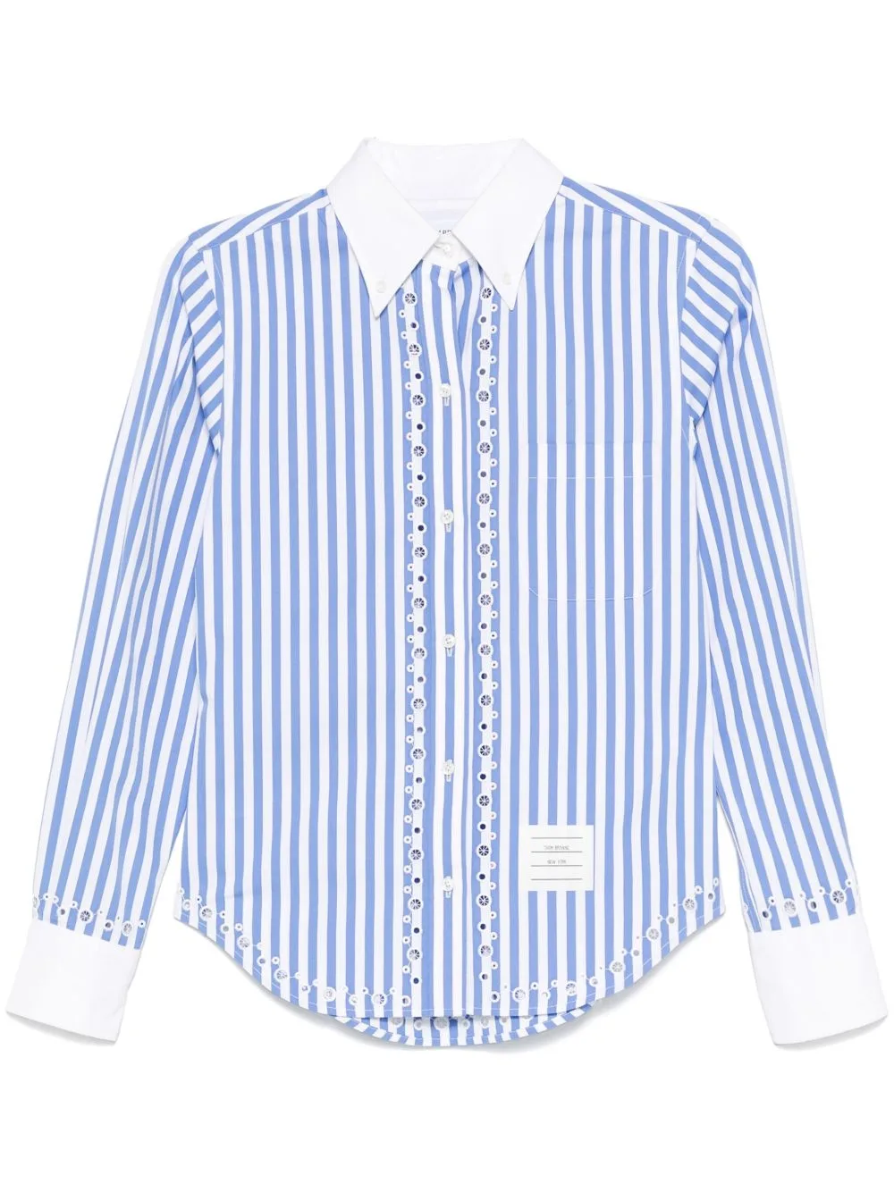 Broderie-Anglaise Striped Shirt by Thom Browne