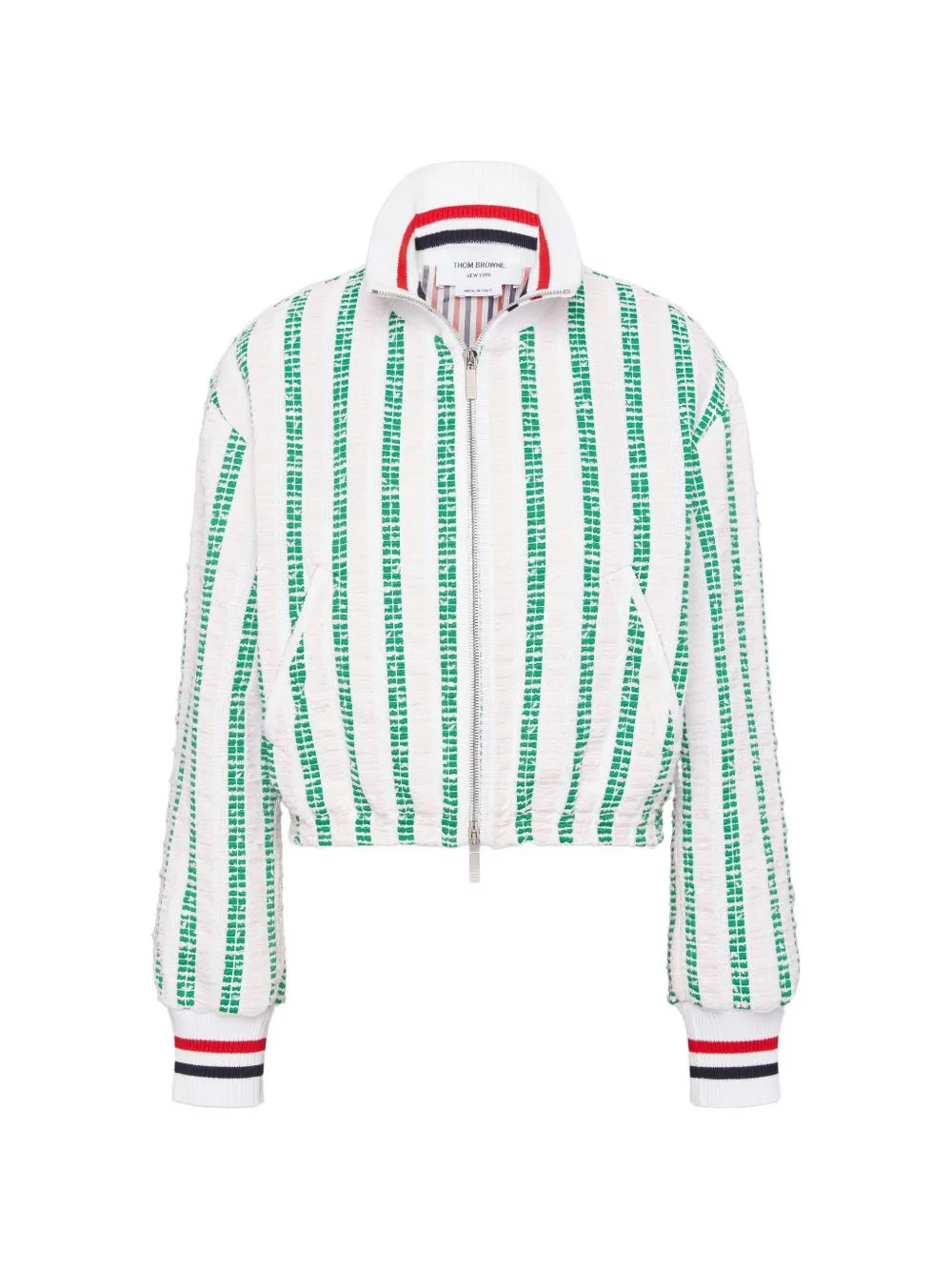 Repp Stripe Tweed Blouson Jacket by Thom Browne